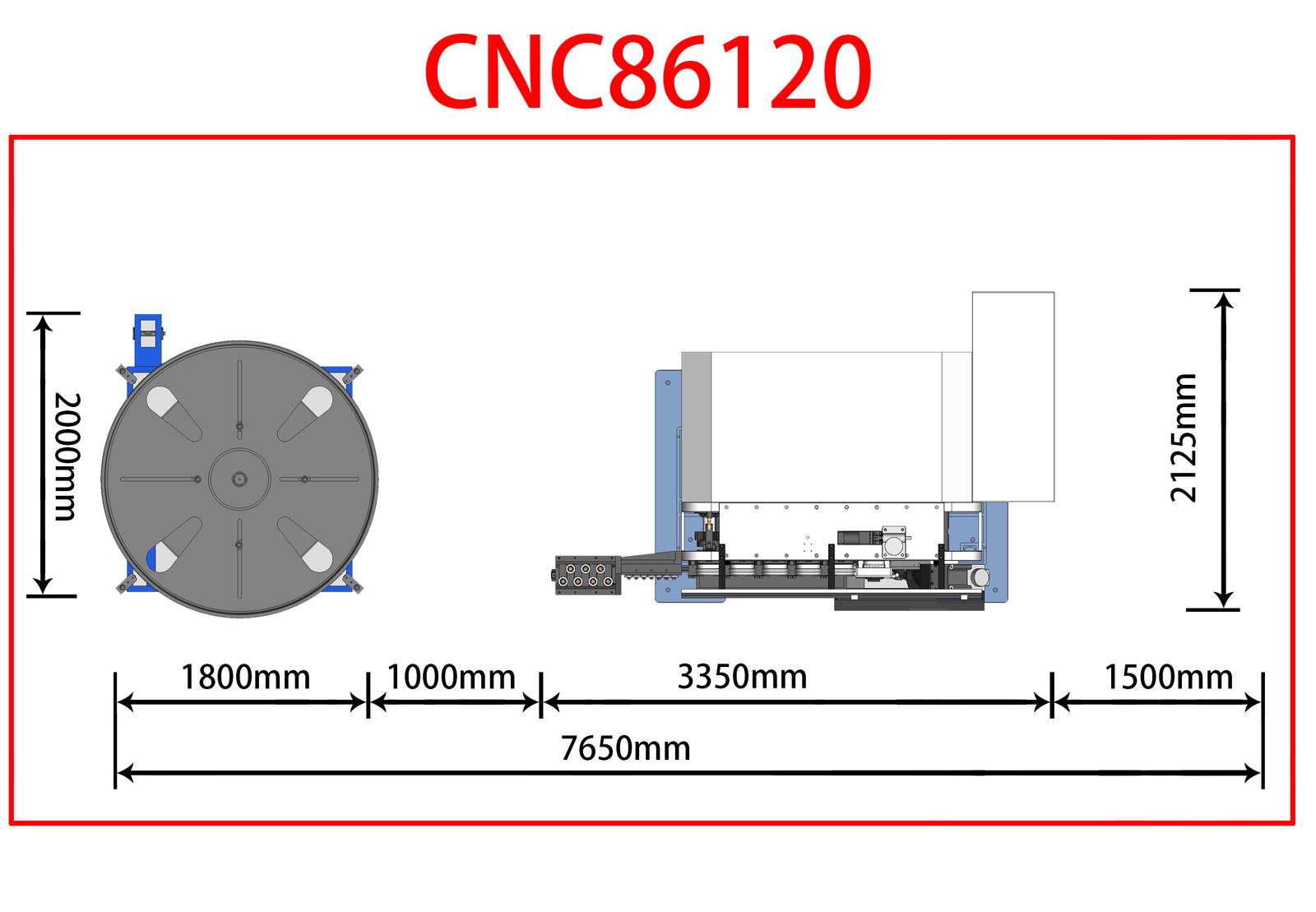 CNC86120 compression spring machine layout diagram