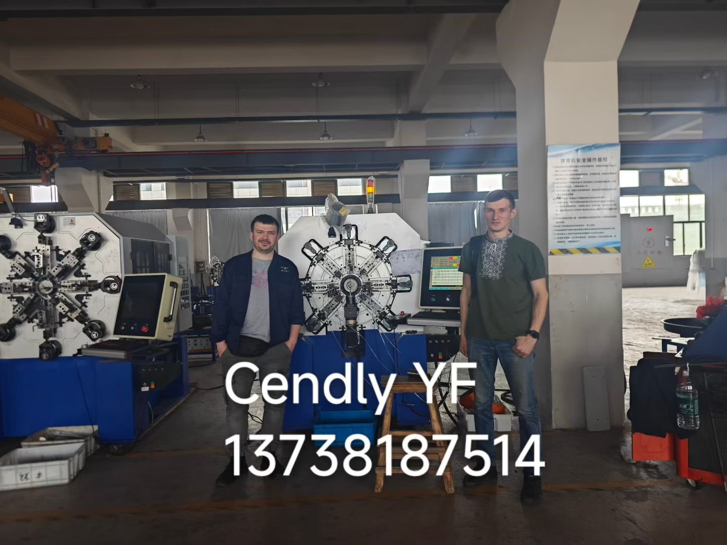 YF Yinfeng CNC1230 camless spring machine training success for Ukraine customer
