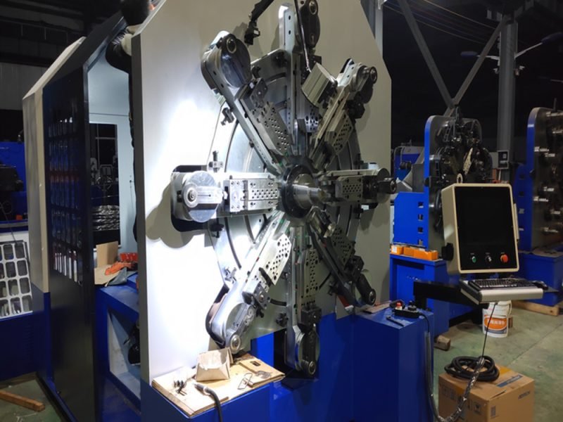 CNC1280 CAMLESS SPRING MACHINE IN CLIENT FACTORY